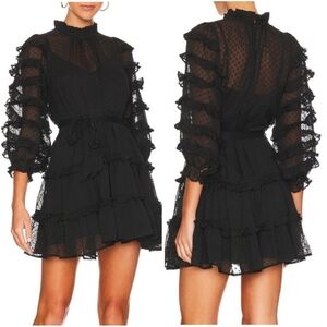 Cleobella Lacey Mini Dress Black Medium No Slip/Belt